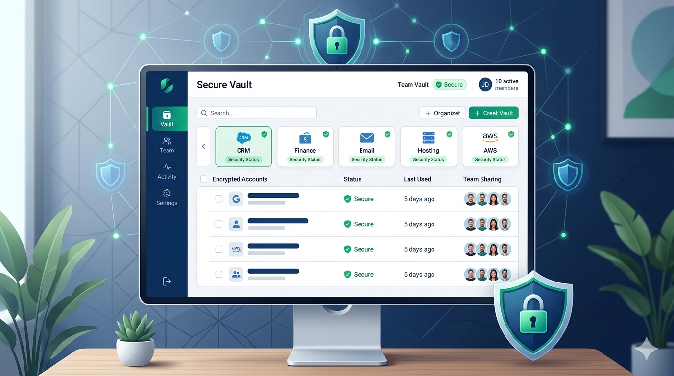 Password manager dashboard illustration